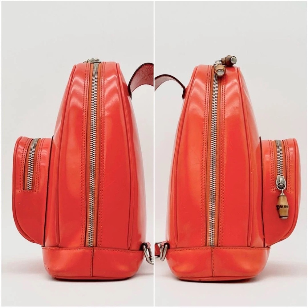 Gucci Orange Leather Backpack - image 4